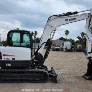 2018 Bobcat E85 Mini Excavator Cab Backhoe A/C Heat Aux Hyd Thumb Bucket bidadoo